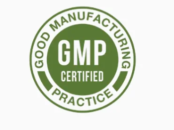 GMP certified manufacturing facility quality standard badge